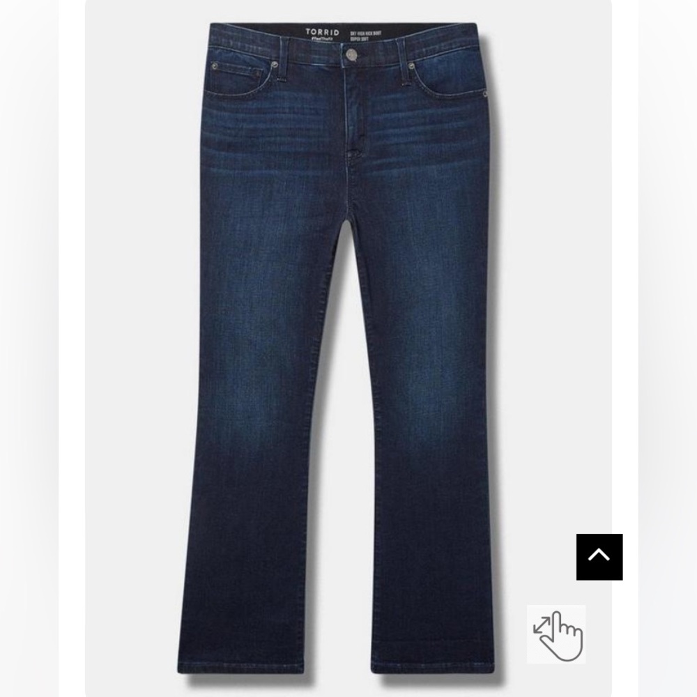 🆕 TORRID Sky High Kick Boot Super Soft High-Rise Blue Jeans-Super Stretch-NEW!!